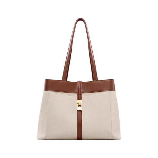 Modlex Elegant Harmony Color Beige Leather Tote