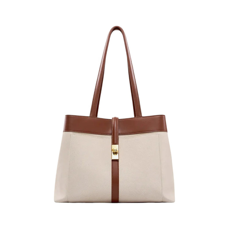 Modlex Elegant Harmony Color Beige Leather Tote