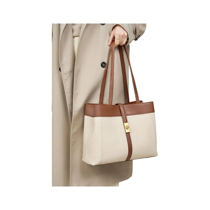 Modlex Elegant Harmony Color Beige Leather Tote